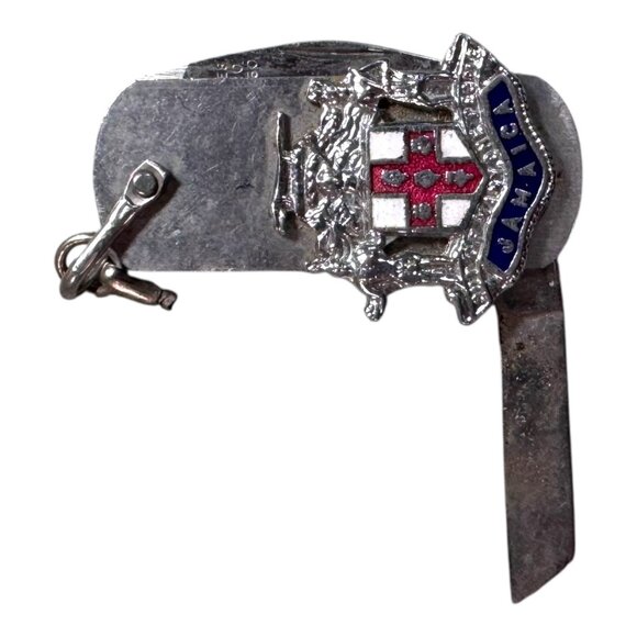 Vtg Jamaica Multi-Tool Keychain Pendant Bottle Opener & Folding Knife Stainless - Picture 8 of 8